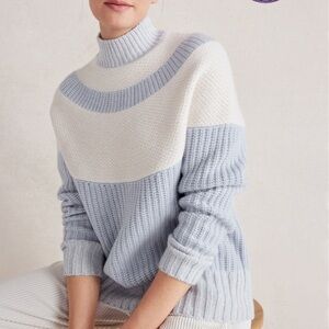 HAVEN WELL WITHIN 100% Cashmere Colorblock Yoke Sweater~Medium